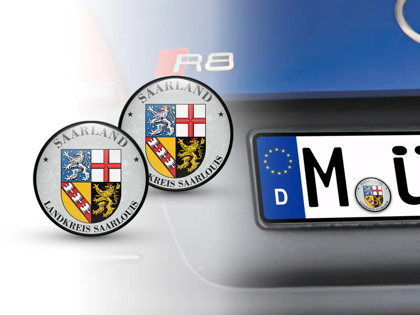 TUV Aufkleber Landkreis Saarlouis Nummernschild plakette